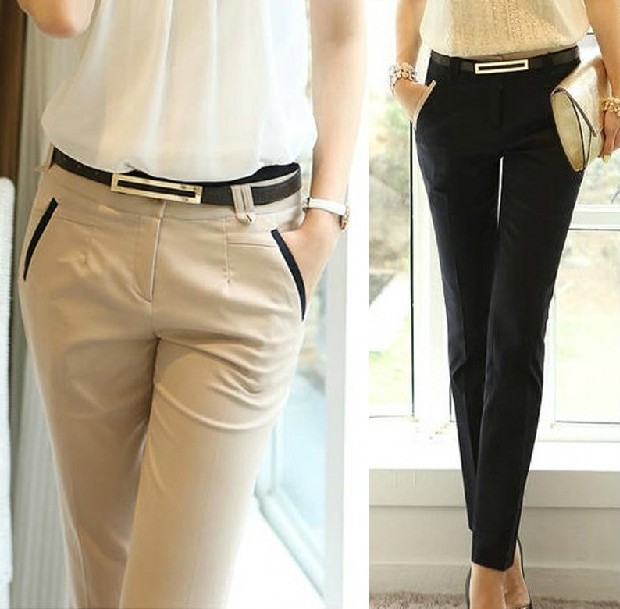 2014新款女装 棉锦秋装长裤 韩版潮显瘦休闲裤