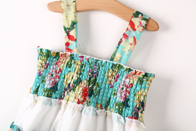 童裙-2014夏季新品 女童碎花<em>松紧带</em>吊带裙 外