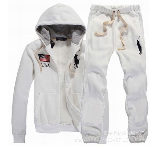 一件代发2014春季新款男装刺绣休闲套装 时尚