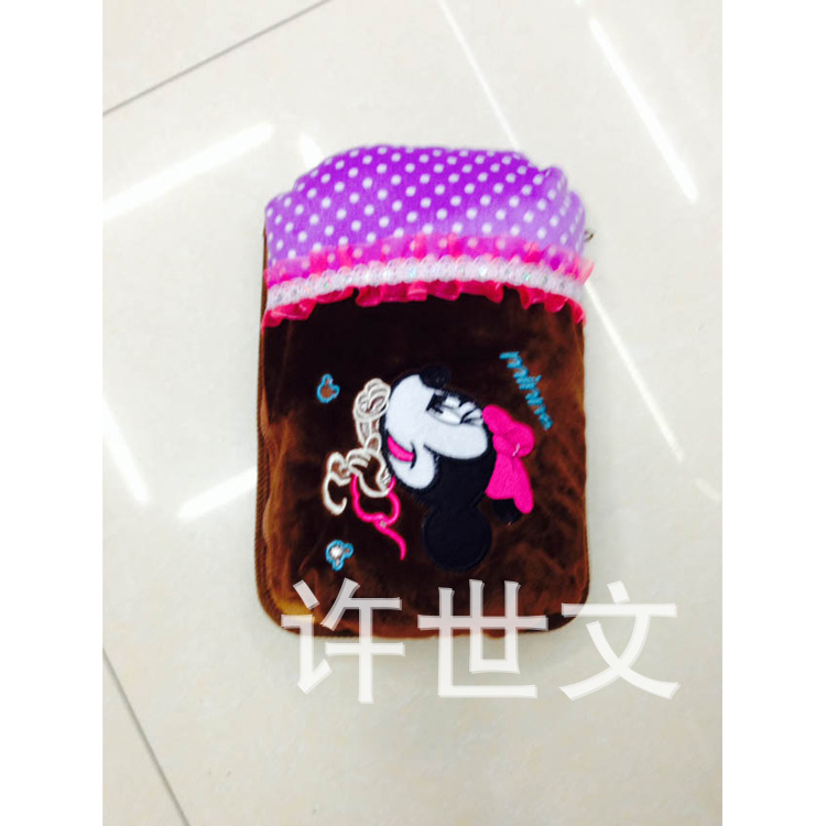 2014冬季新款可爱小姑娘绒布热水袋,高品质安全插电式电热水袋