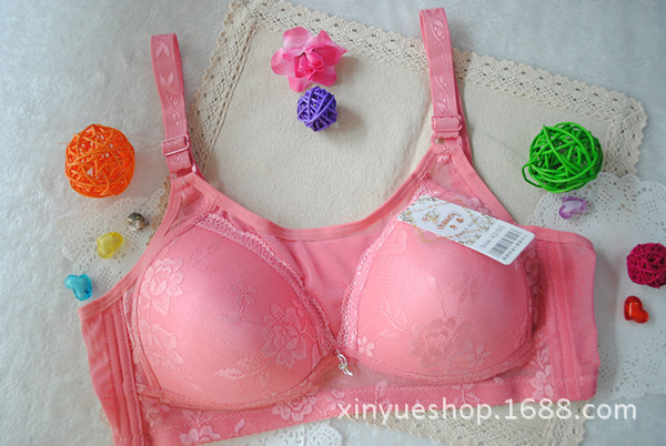 舒适<em>无钢圈</em>大码老年人内衣薄款<em>四排扣文胸</em> 网