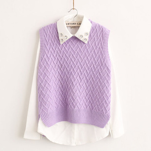 批发采购<em>女式毛衣</em>-1176春款<em>休闲</em>百搭交错编织