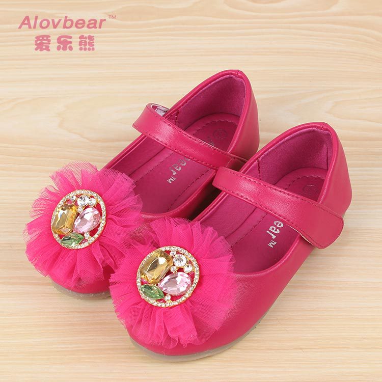 秋款韩版时尚蕾丝水钻女童单鞋 热销款公主鞋童鞋厂家直批D03-42