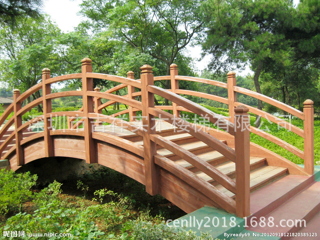 公园景观小桥效果图图片素材-编号23607828-图行天下