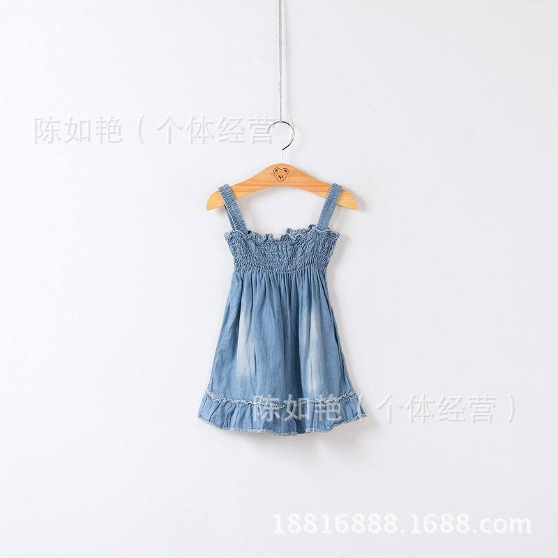 【C395外贸童装批发 特价<em>女童</em>牛仔<em>背带裙</em> 夏季
