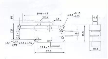 厂家直销 欧姆龙小型微动开关 v-152-1c25 长柄行程限位开关