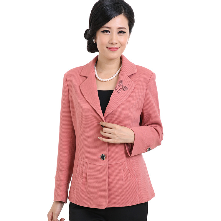 特价2014中年女士韩版单排扣外套上衣妈妈装
