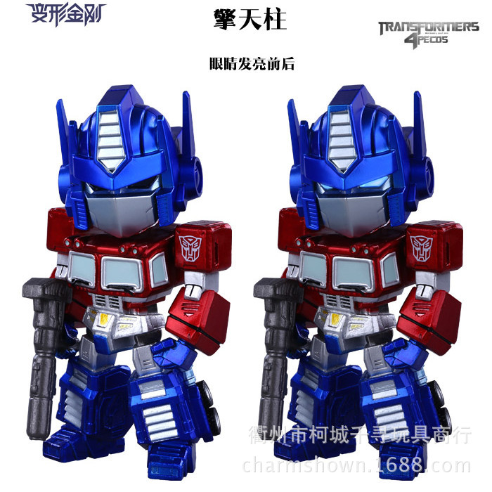 变形金刚动漫 q版发光 大黄蜂bumblebee公仔手办 汽车人模型 摆件