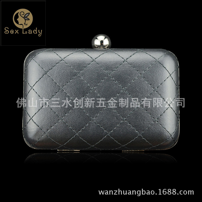 黑色PU手抓包方形手拿包