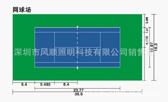 标准网球场尺寸示意图