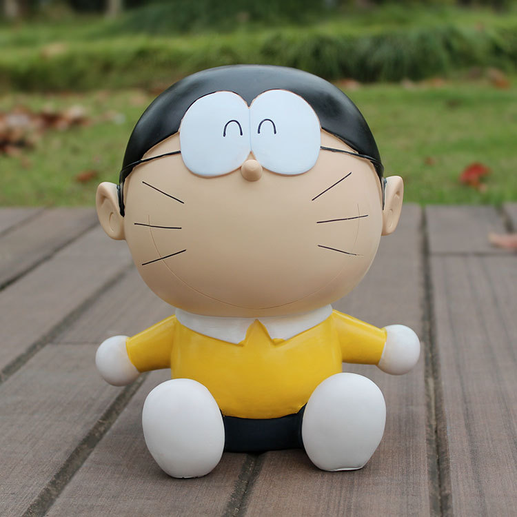 大雄和叮当猫树脂工艺品存钱罐 多啦a梦储蓄罐 创意礼品