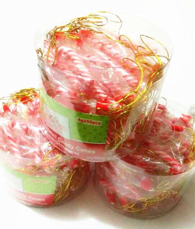 mini candy canes 出口美国拐杖糖批发50支一桶 整箱24桶 一口价