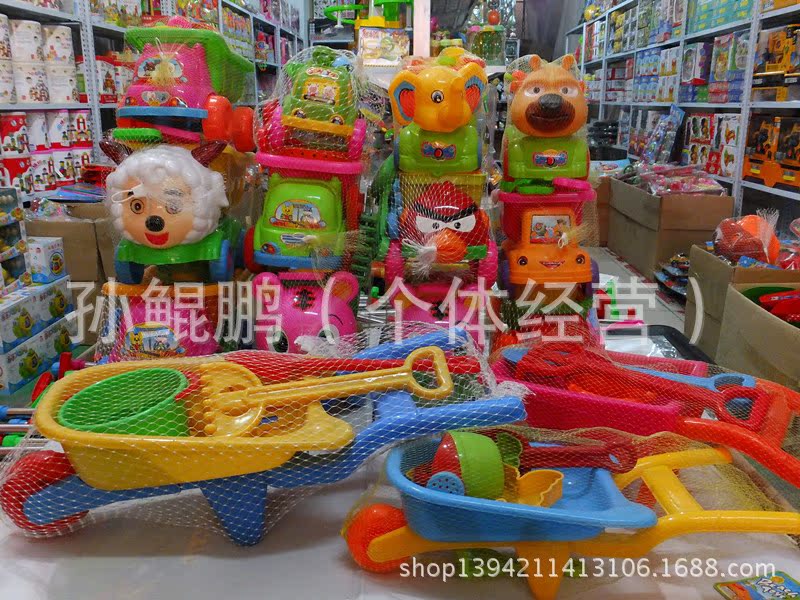 行业市场 玩具 五件套沙滩车 小水壶 玩沙铲子 挖沙工具儿童玩具批发