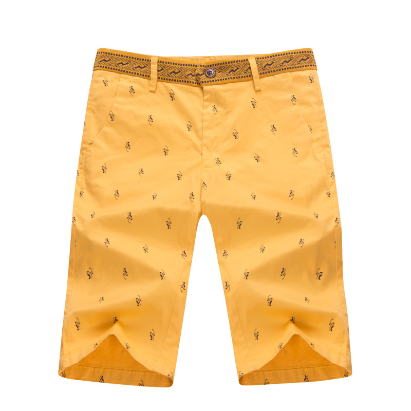 夏款男式五分裤 时尚休闲<em>印花男短裤</em> 薄款中裤