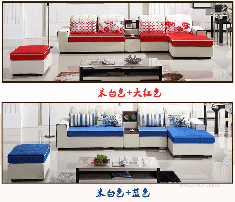 简约现代沙发客厅小户型转角贵妃三人组合双人布艺沙发定制可拆洗