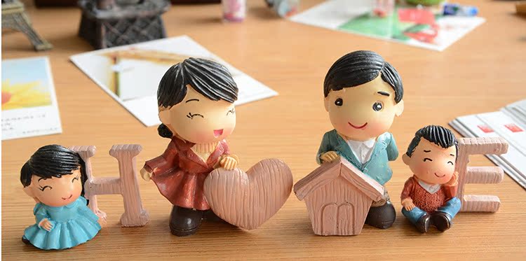 zakka 家居饰品 温馨一家人 homu树脂小人摆件 树脂工艺品b0102