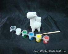 廠家直銷 歐式工藝 陶瓷工藝品 陶瓷小鹿存錢罐兒童DIY套裝定做
