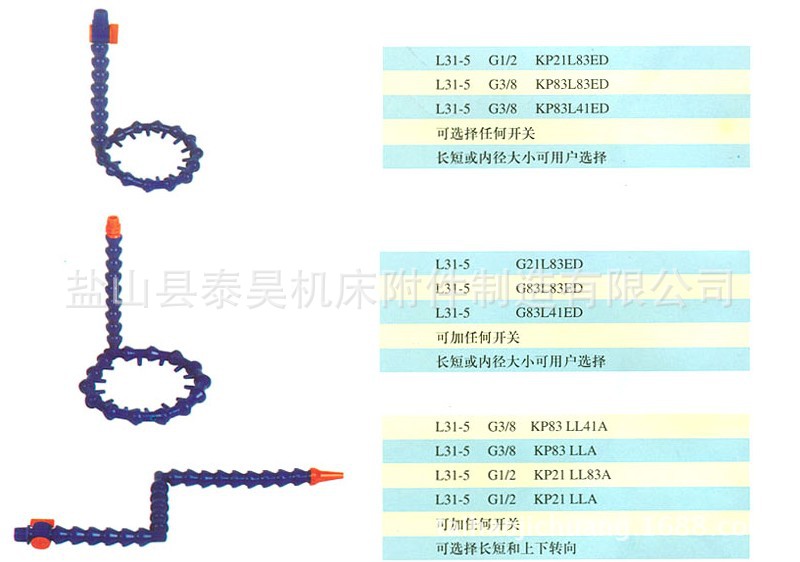 供应切割机械冷却管 可调塑料冷却水管 机床附件