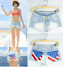 <em>美国国旗</em>女式牛仔<em>短裤</em>,批发采购, 阿里巴巴批发