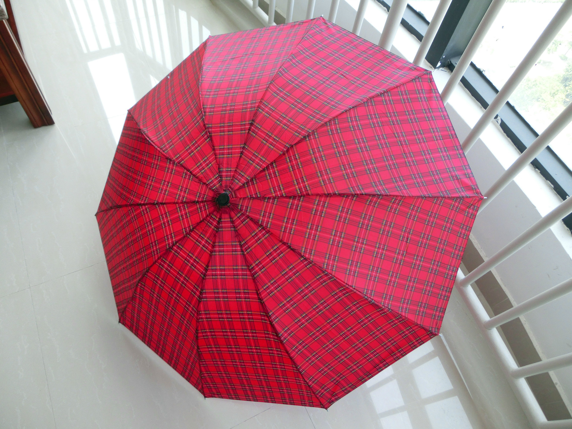 1901超大格子三折伞