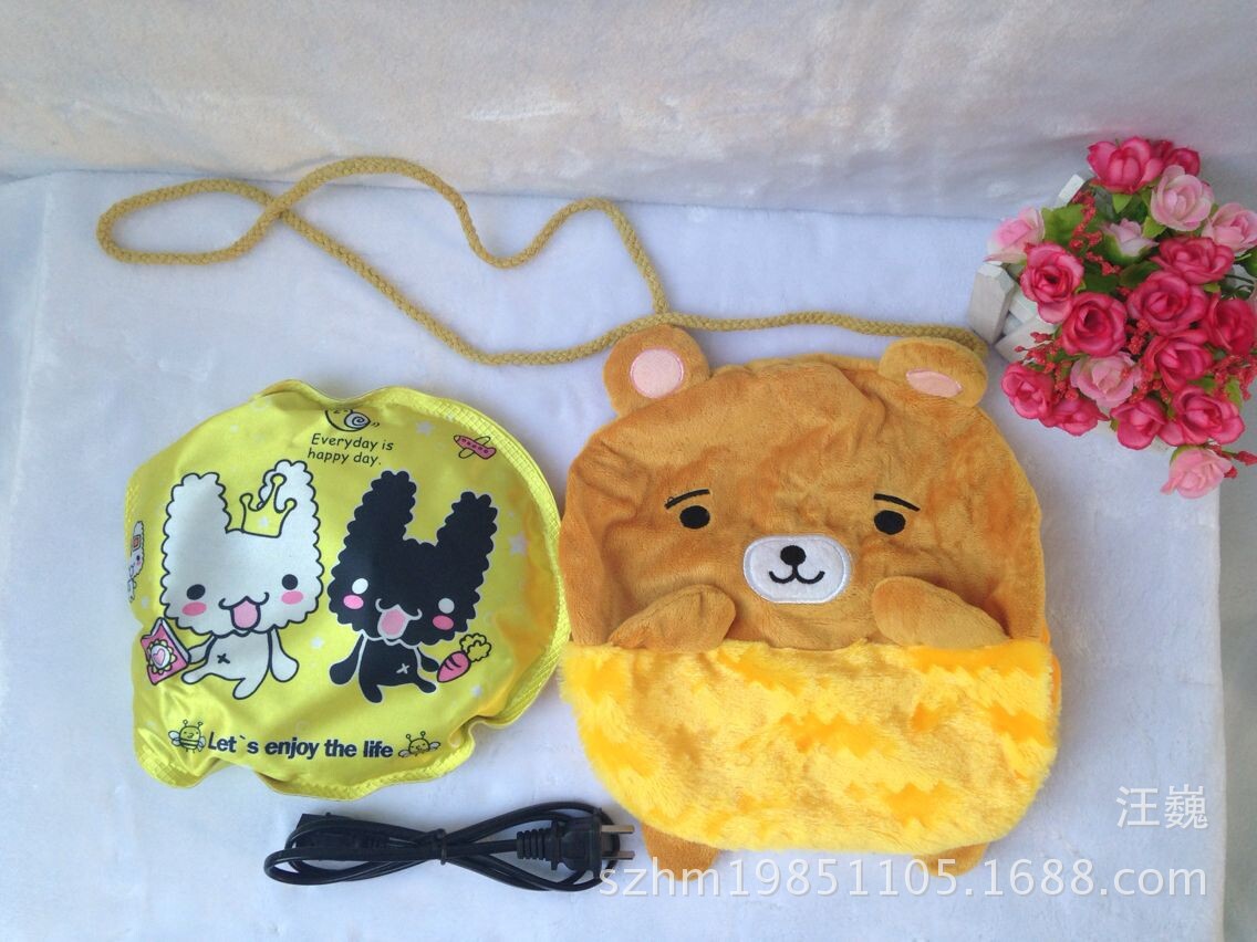 毛绒热水袋   此电热水袋,是美家宝品牌,出厂经过安全监测,非常好看