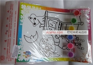 6连体颜料水彩画 diy益智儿童手工画益智玩具 幼儿早教用品批发