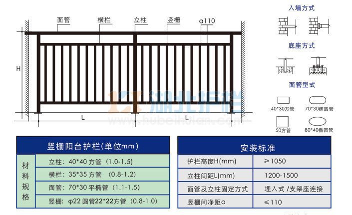 重庆江口区阳台护栏技术参数