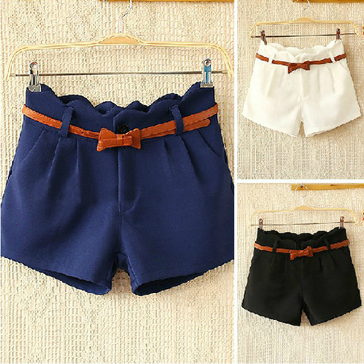 <em>2014</em>夏装新款<em>女装</em>韩版时尚波浪边<em>休闲短裤</em>热