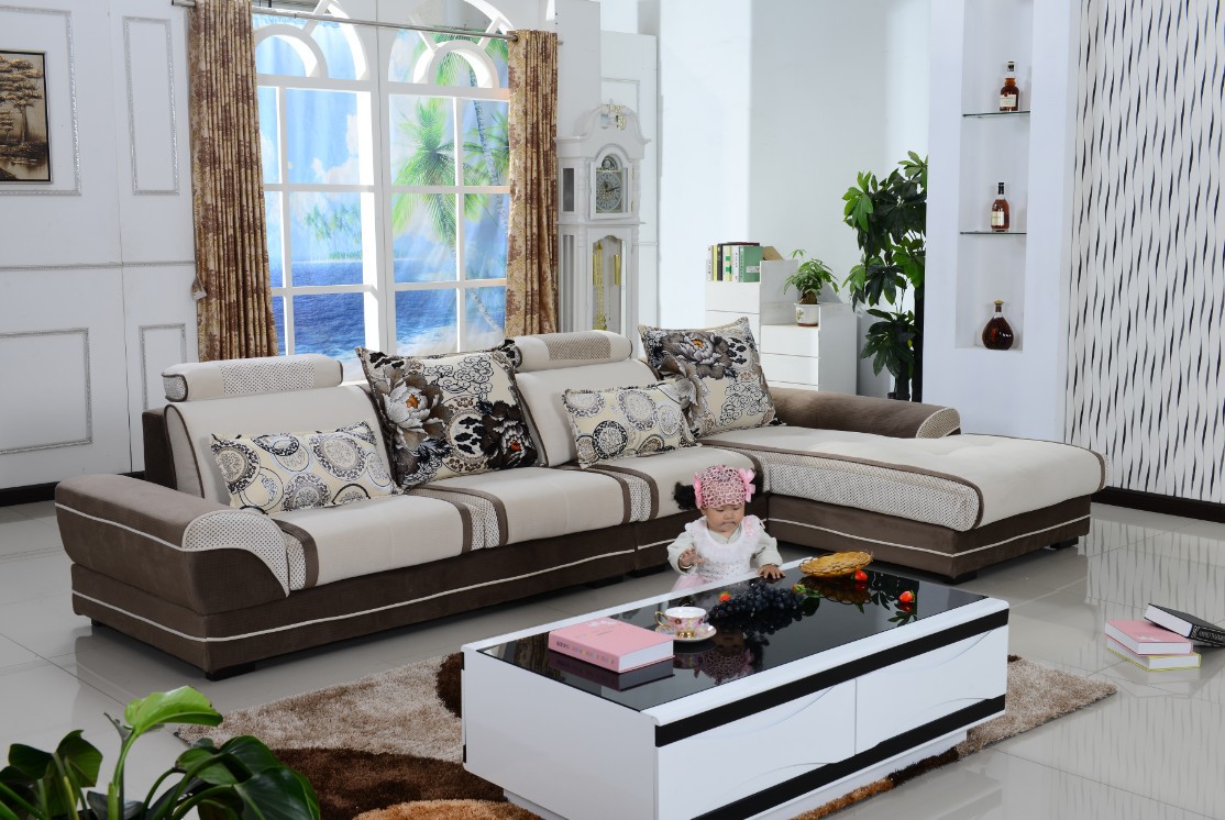 江彬家具 高档客厅布艺沙发 组合贵妃沙发 现代时尚大型舒适沙发