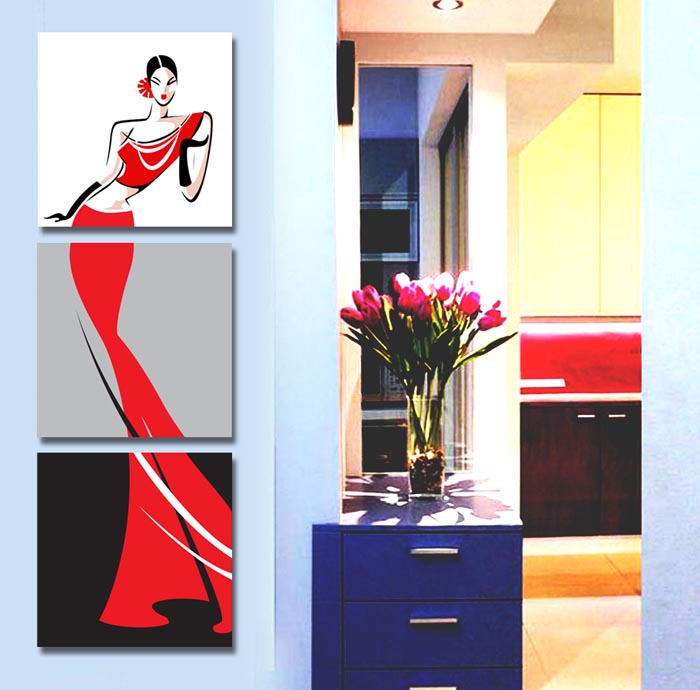批发采购工艺<em>画</em>-<em>现代</em>抽象客厅装饰画三联无框
