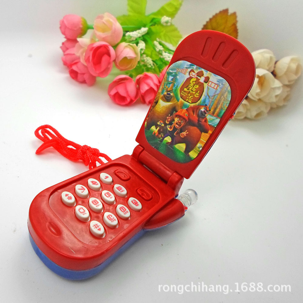 婴幼儿教具-发光熊出没音乐手机批发 熊大熊二