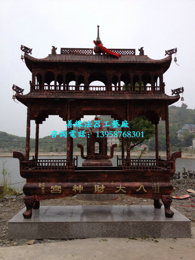 SY-0583二层长方八龙柱香炉
