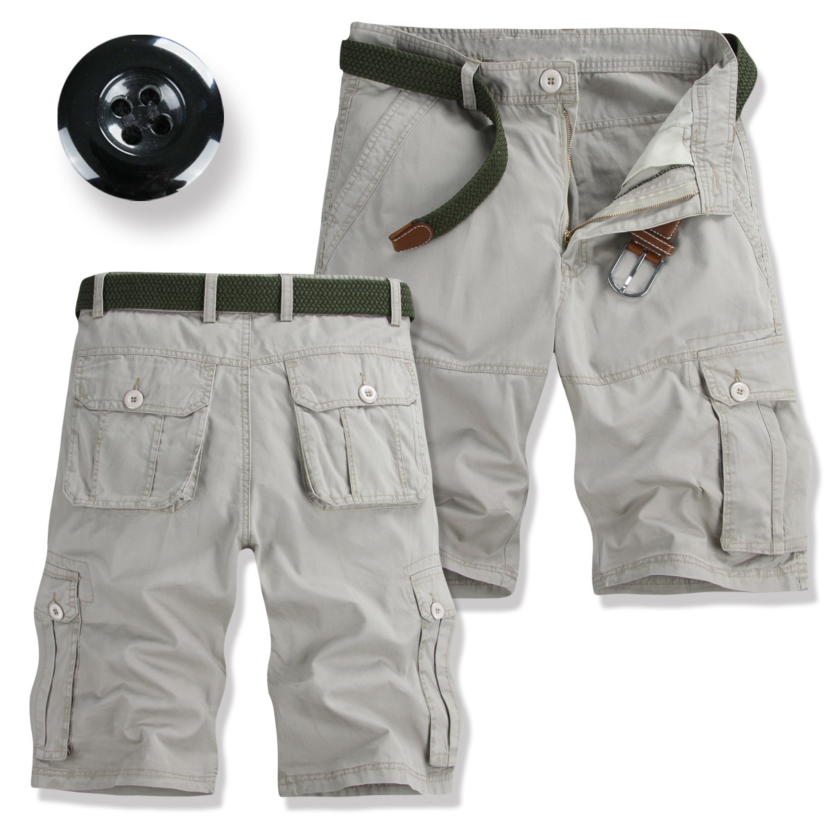 elkelake<em>男士短裤</em>韩版<em>宽松</em>大码工装<em>短裤</em>男<em>休闲</em>