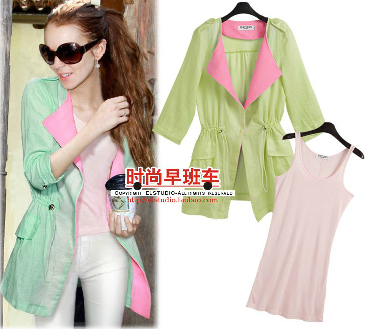 2014高档透气 亚麻<em>中袖</em>空调<em>开衫防晒</em>衫<em>中长</em>款