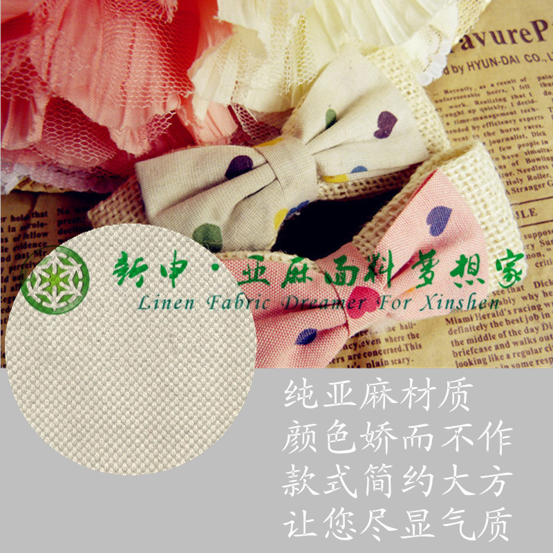 日韓版超美質(zhì)感純亞麻面料蝴蝶結(jié) 發(fā)夾 頭飾發(fā)飾 發(fā)卡