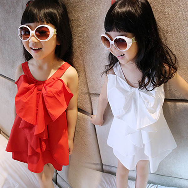 恩爱<em>女童吊带裙</em>2014夏装一件代理加盟纯色蝴