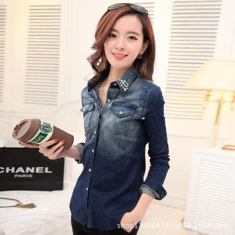 厂家直批 2014<em>春季</em>新款 <em>时尚休闲</em>手工镶钻牛仔