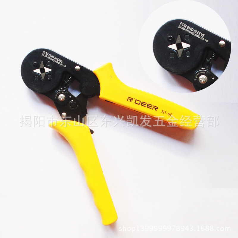 香港飛鹿,RT-6E壓線鉗,歐式管型針形插針式端子電線線鼻子四角