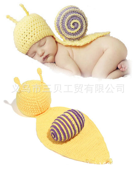 婴儿宝宝摄影服装造型服 奶棉毛线手工钩编动