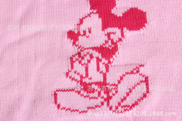 2014春款儿童毛衣套装 宝宝卡通米奇肩扣毛衣 比卡琪琪t036