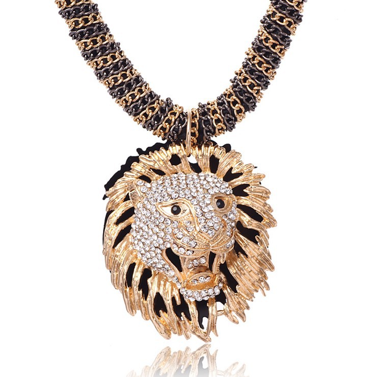 马年<em>新款</em>锁骨链 豹子头<em>毛衣链批发</em> 女神最爱豹