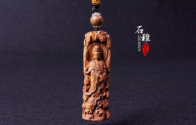 九世善珠珍品精品顶级澳洲檀香观音念珠挂件檀香木雕手工艺品批发
