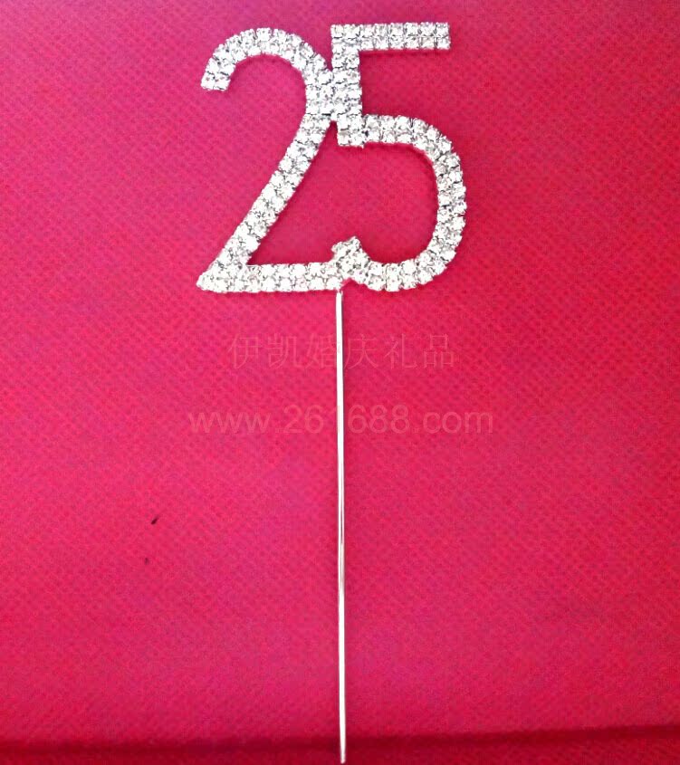 双排钻阿拉伯数字25 蛋糕插生日蛋糕装饰品 酒店 婚庆