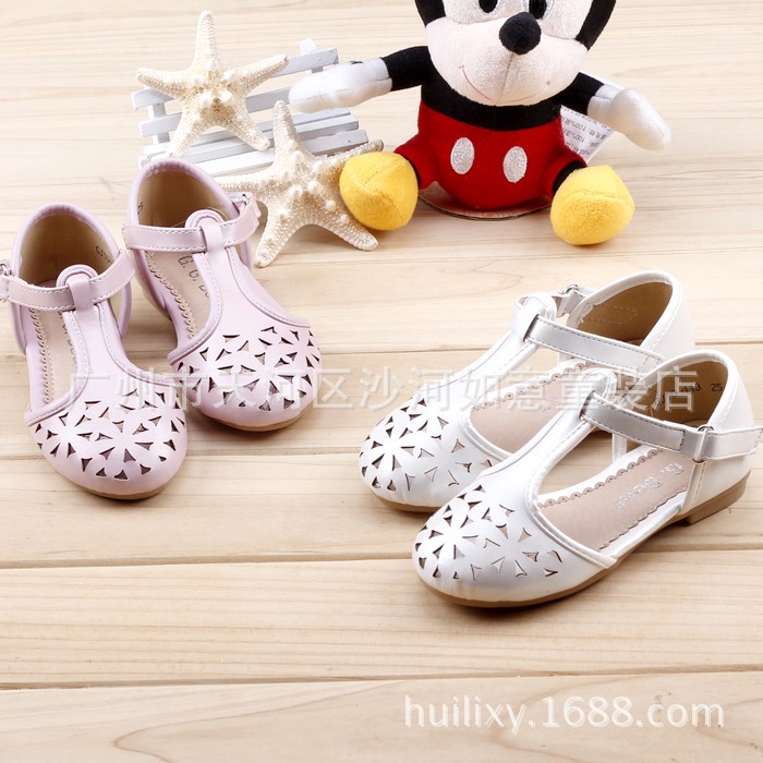 50元热批 014韩版丁字形缕空包跟纯色女童鞋凉鞋GJ10-118 现货