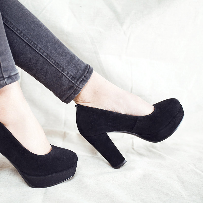 2014<em>春款女鞋</em> 高跟女鞋 纯色真皮女鞋 图片_高