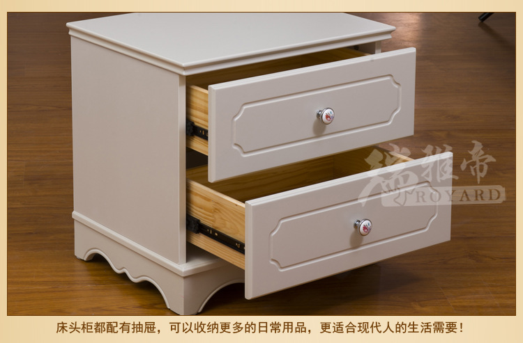 《厂价直销》田园家具实木床头柜简约床头柜象牙白质量保证