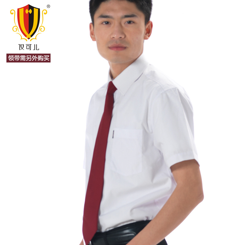 仪可儿精装白衬衫男短主图4