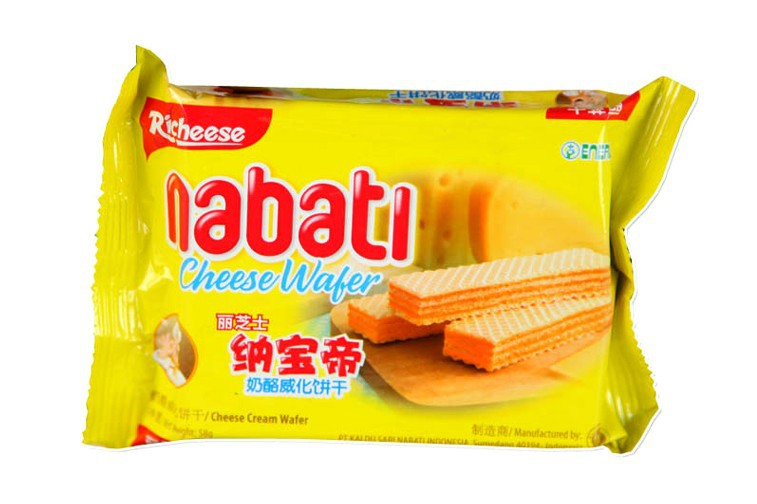 印尼进口 richeese nabati那巴提丽芝士纳宝帝奶酪威化饼干58g