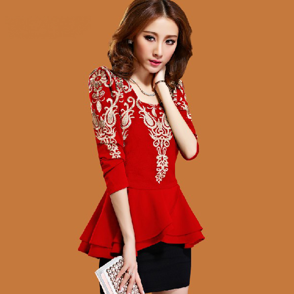 2014春装新款时尚<em>气质女装</em>大码显瘦修身包臀