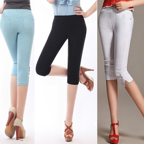 <em>夏季马裤</em>大码<em>女装</em>七分裤女夏休闲裤女显瘦短裤